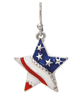 Patriotic Waving Flag Star Earring