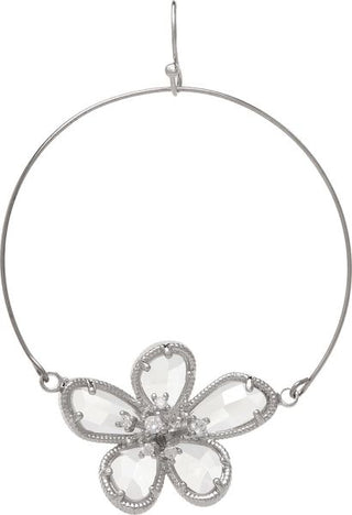 Floral Theory Clear Flower Hoop Earring