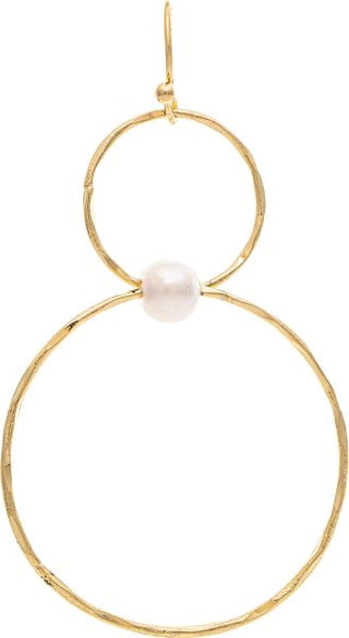 Pearl Double Hoop Earrings