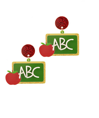 Acrylic School Chalkboard Post Earring