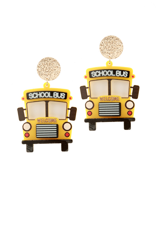 Acrylic School Bus Earring