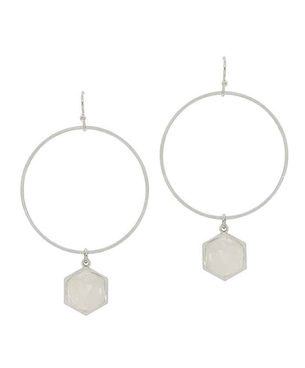 Hexagon Charm Earrings