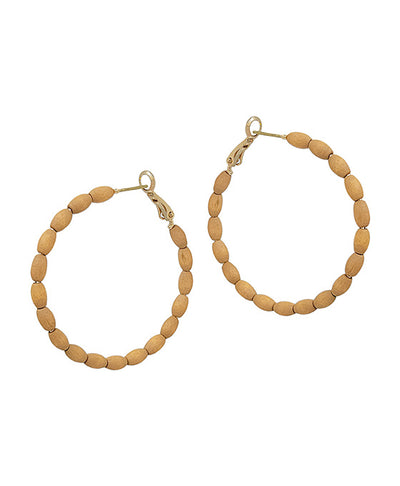 Round Shape Wood Beads Earring