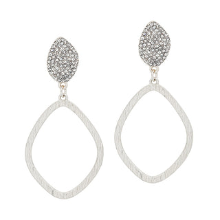 Rhinestone Pave with Open Round Drop Earring