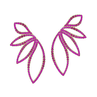 Rhinestone Metal Flower Shaped Earring