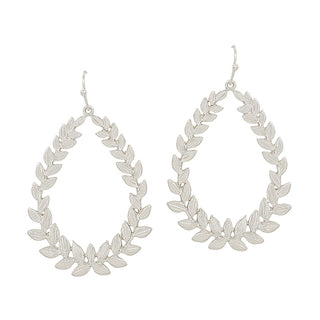 Worn Leaf Pattern Teardrop Earring