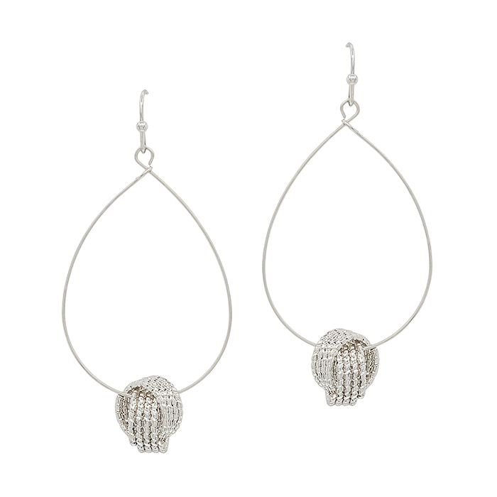 Teardrop with Textured Knot Accent Earring