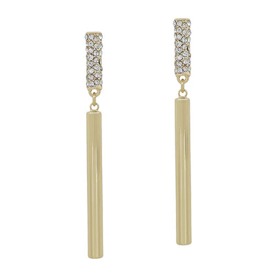 Are You Ready Rhinestone Bar Drop Earrings