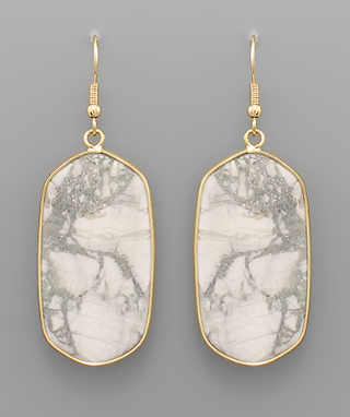 Oval Stone Earrings