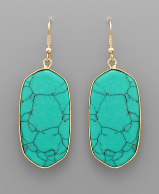 Oval Stone Earrings