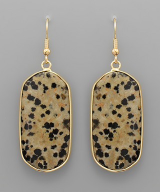 Oval Stone Earrings