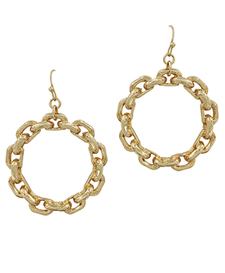 Chain Linked Together Hoop Earrings