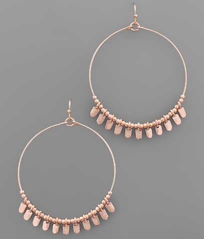 Multi Oval Charm Circle Earrings