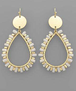 Bead & Disc Teardrop Earrings