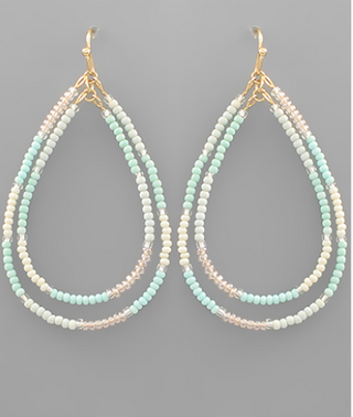 Beaded Double Teardrop Earrings