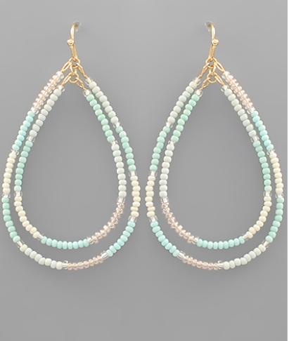 Beaded Double Teardrop Earrings