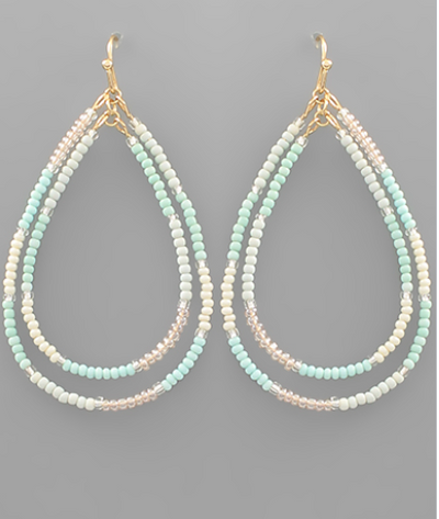 Beaded Double Teardrop Earrings