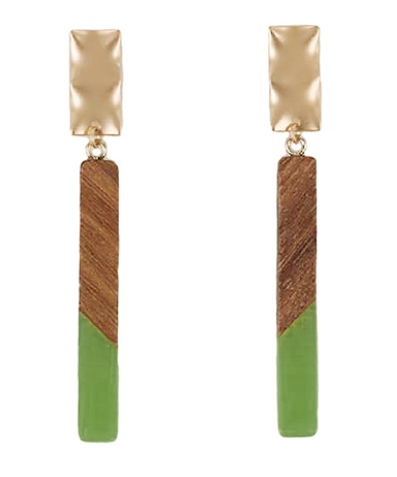 Acrylic & Wood Bar Earrings