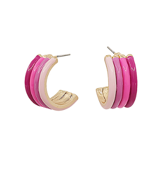 Four Layer Rainbow Hoop Earrings