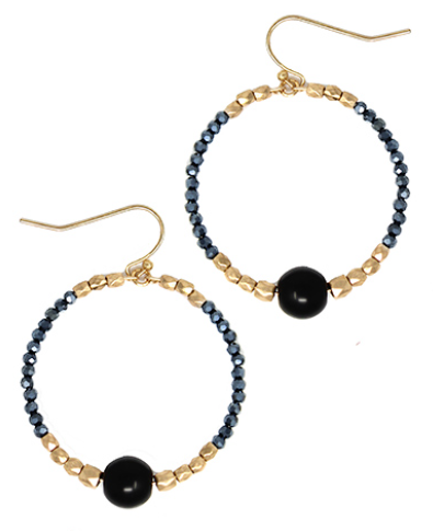 Ball & Bead Circle Earrings