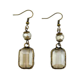 Square Ivory Crystal Earrings