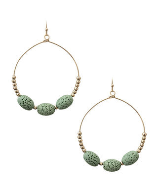 Lava Rock Hoop Earrings