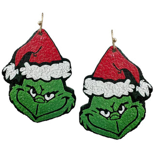 Santa Hat Grinch Earring