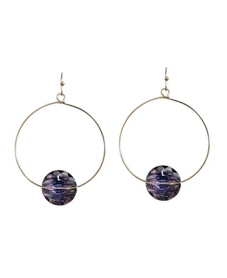 Ball Accent Wire Circle Earring