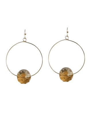 Ball Accent Wire Circle Earring