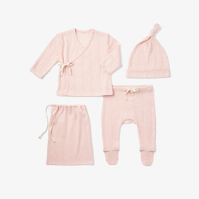 Infant Lt Pink Pointelle Layette Girls Gift Set