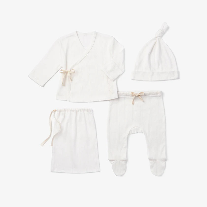 Infant White Pointelle Layette Gift Set