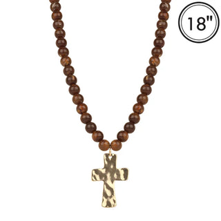 Heavenly Promise Beaded and Cross Necklace