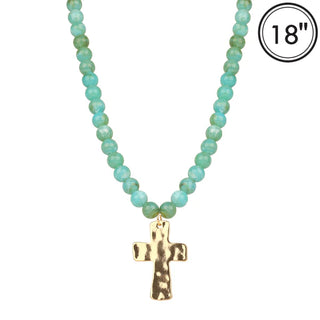 Heavenly Promise Beaded and Cross Necklace