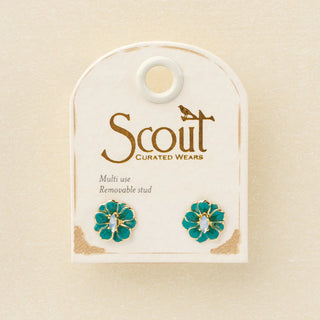 Sparkle & Shine Enamel Flower Earrings - Small