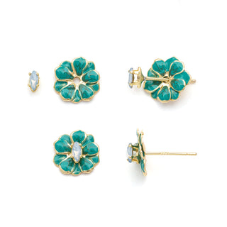 Sparkle & Shine Enamel Flower Earrings - Small