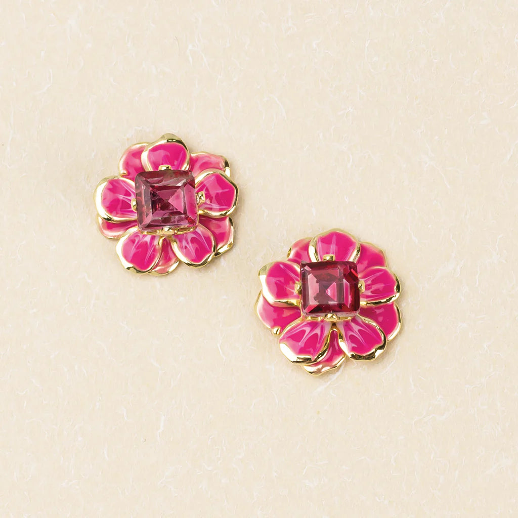 Sparkle & Shine Enamel Flower Earrings - Small