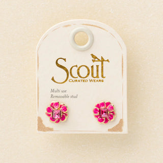 Sparkle & Shine Enamel Flower Earrings - Small