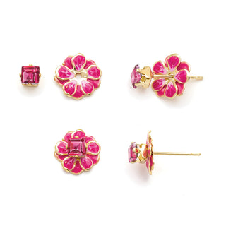 Sparkle & Shine Enamel Flower Earrings - Small