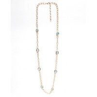 Mint Crystal Station Link Necklace
