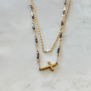 Layered Cross Necklace