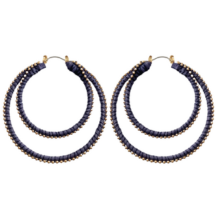 Wrapped Threaded Double Hoop Earrings