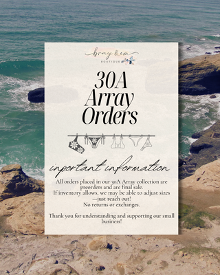30A Array Orders Information