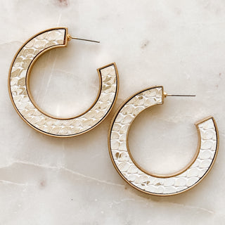 Snakeskin Open Hoop Earrings