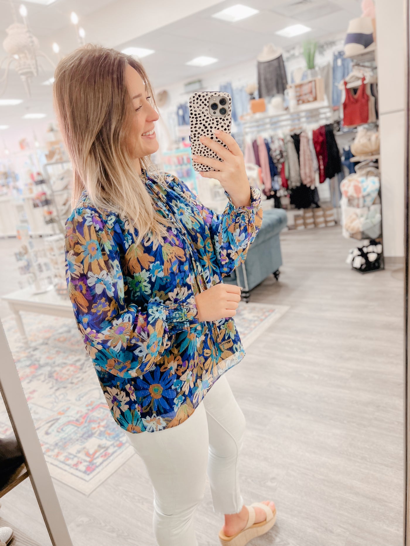 The Astrid Metallic Floral Blouse