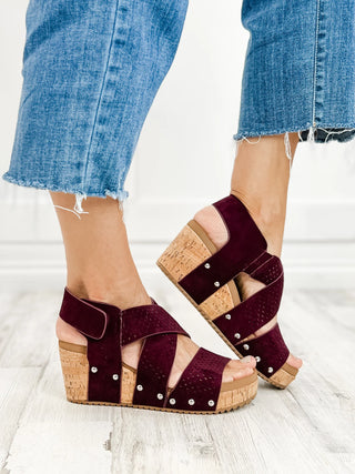 Guilty Pleasure Wedge - Wine Faux Suede