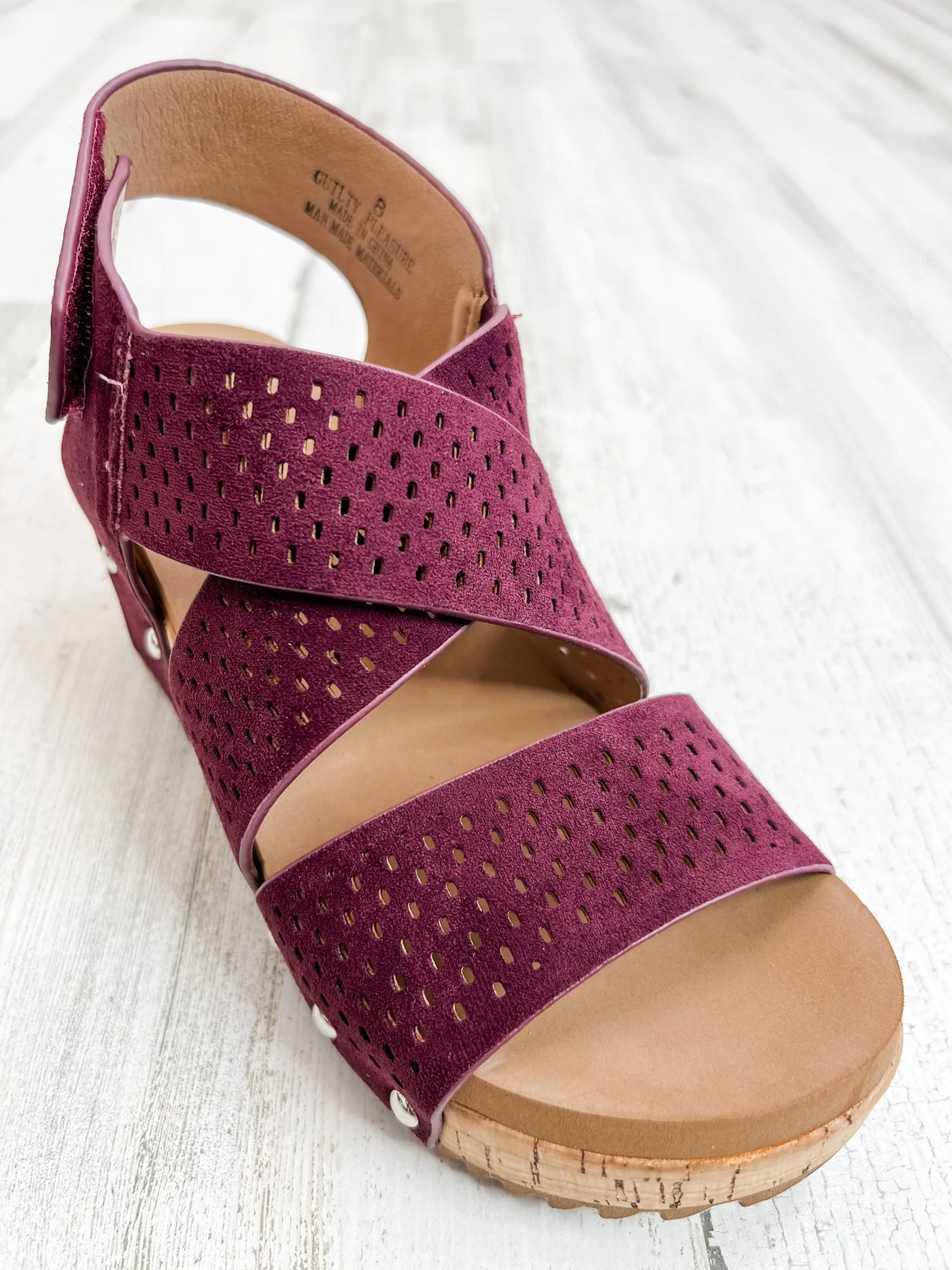 Guilty Pleasure Wedge - Wine Faux Suede