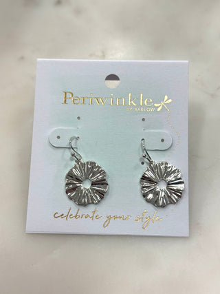 Bold shine meets playful texture with these statement drop earrings. Featuring silver-tone rippled circle silhouettes with a lightly crinkled finish, this pair catches the light beautifully and adds instant personality to any look. Lightweight with easy movement, they’re perfect for everyday wear or adding a fun, modern edge to your outfit.