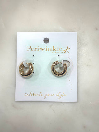 Simple, polished, and endlessly wearable, the Golden Glow Mini Hoop Earrings are a must-have everyday staple. Featuring a smooth, rounded silhouette with a shiny gold-tone finish, these hoops add just the right touch of warmth and elegance to any look. Lightweight and comfortable, they’re perfect for all-day wear from casual outings to dressed-up moments.

Details
• Mini hoop earring design
• Gold-tone finish
• Smooth, rounded silhouette
• Lightweight and comfortable
• Hinged closure

