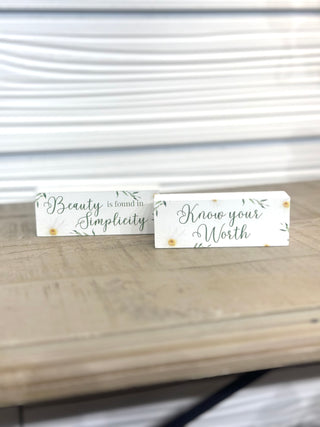 Inspirational Floral Word Blocks
