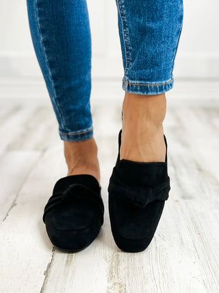 Clingy Mules - Black Faux Suede